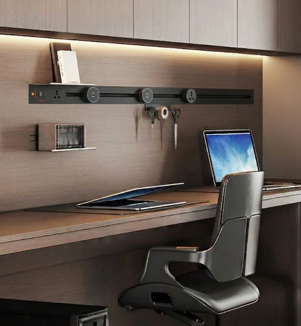 Concealed Adivaa Power Track with multimedia socket options