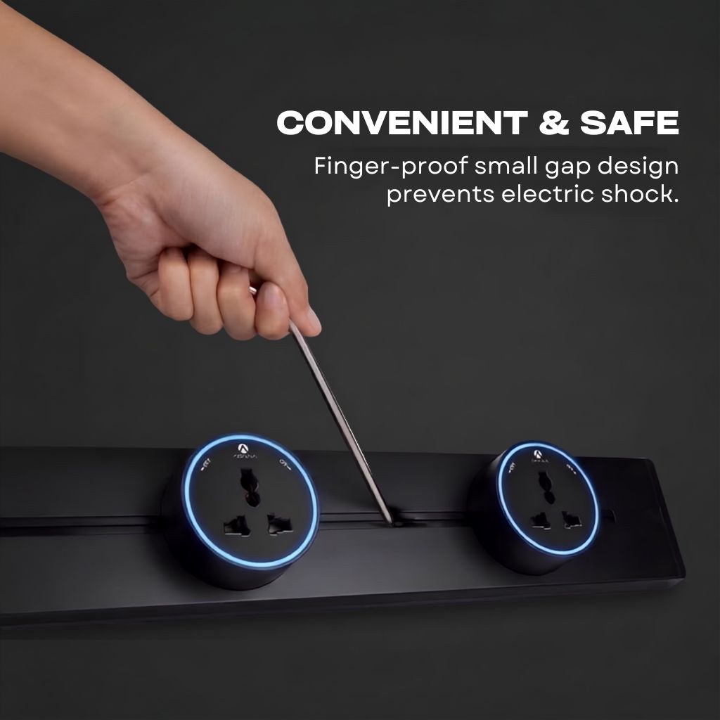 Convenient and safe: the finger-proof small-gap design prevents electric shock